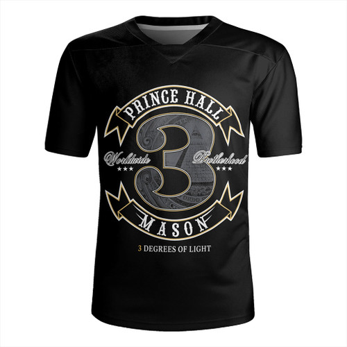 Prince Hall Freemasonry Rugby Jersey Black & Gold 357