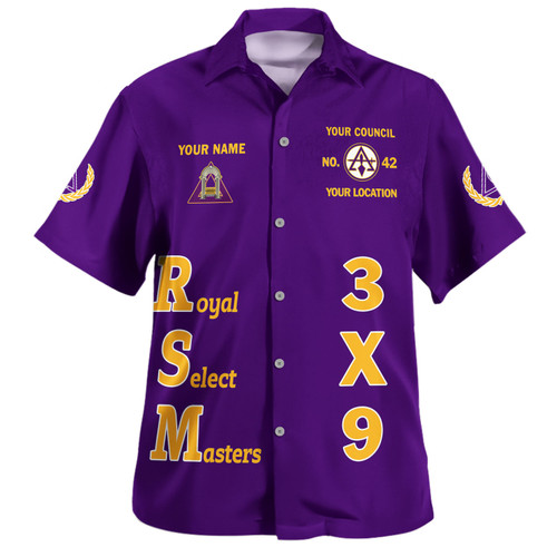 Prince Hall York Rite Hawaiian Shirt Custom Royal & Select Masters 3x9 Purple
