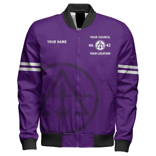Prince Hall York Rite Zipper Bomber Jacket Custom Cryptic Masonry Simple Style