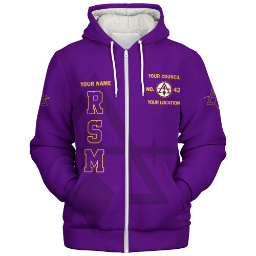 Prince Hall York Rite Sherpa Hoodie Custom Royal & Select Masters Letter Style