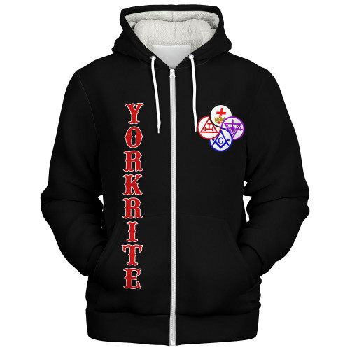 Prince Hall York Rite Sherpa Hoodie Masonic Letter Style
