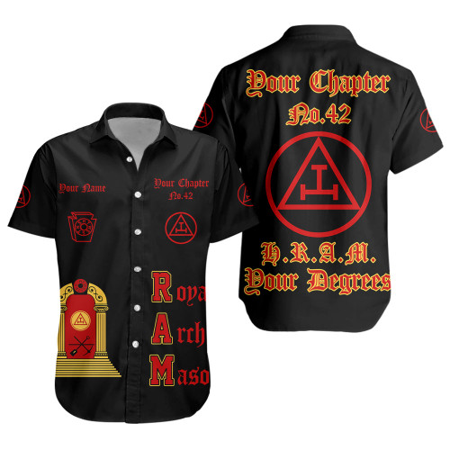 Prince Hall York Rite Short Sleeve Shirt Custom H.R.A.M. Crimson Glory