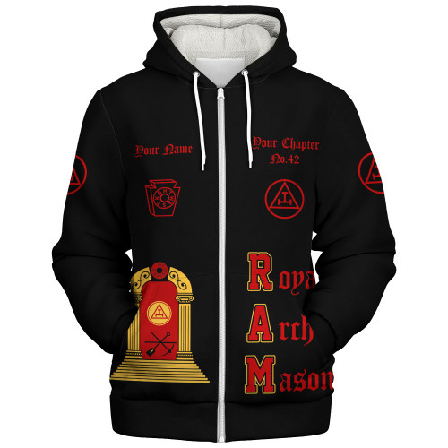 Prince Hall York Rite Sherpa Hoodie Custom H.R.A.M. Crimson Glory
