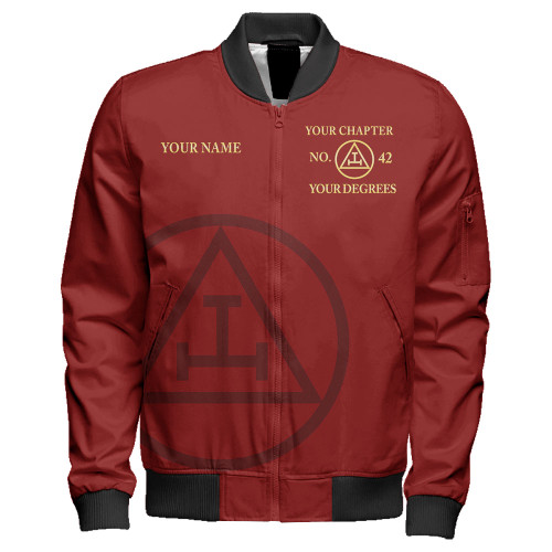 Prince Hall York Rite Zipper Bomber Jacket Custom Royal Arch Masonry Simple Style