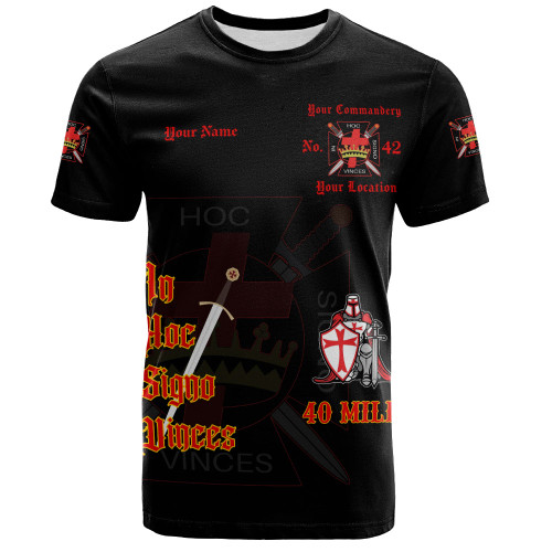 Prince Hall York Rite T-Shirt Custom Knight Templar Sword & Cross Brotherhood