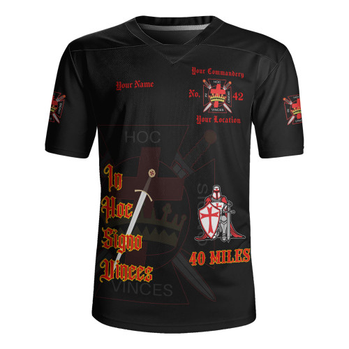 Prince Hall York Rite Rugby Jersey Custom Knight Templar Sword & Cross Brotherhood