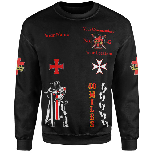 Prince Hall York Rite Sweatshirt Custom Knight Templar Miles Of Faith