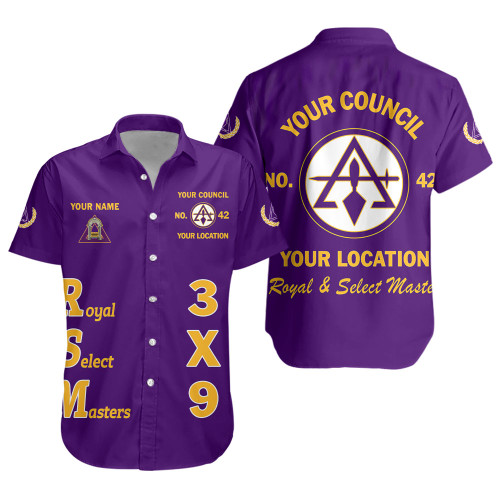 Prince Hall York Rite Short Sleeve Shirt Custom Royal & Select Masters 3x9