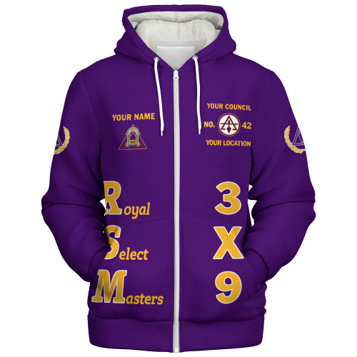 Prince Hall York Rite Sherpa Hoodie Custom Royal & Select Masters 3x9