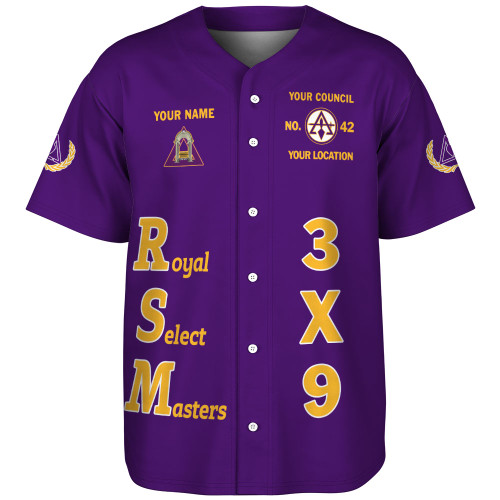 Prince Hall York Rite Baseball Shirt Custom Royal & Select Masters 3x9