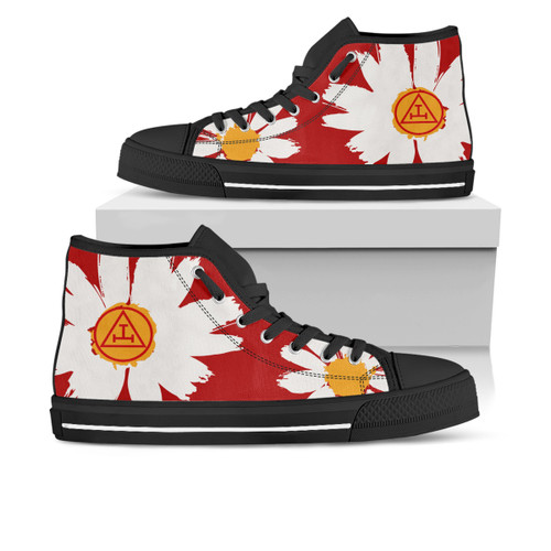 Prince Hall York Rite High Top Shoes Daisies Flower