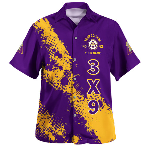 Prince Hall York Rite Hawaiian Shirt Custom Royal & Select Masters 3X9 Grunge Style