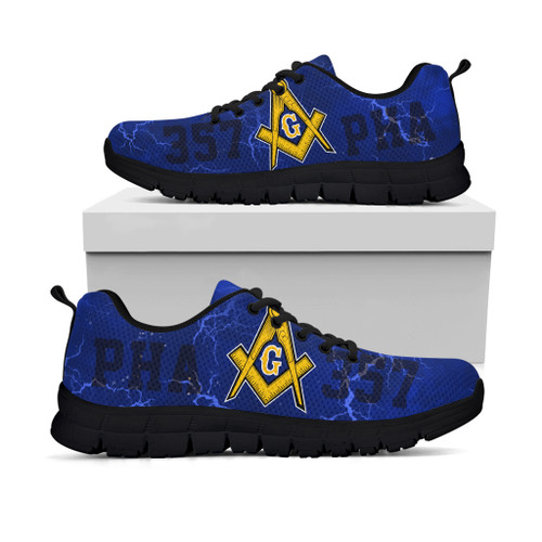 Prince Hall Freemasonry Sneakers Mason Grunge Thunder Background