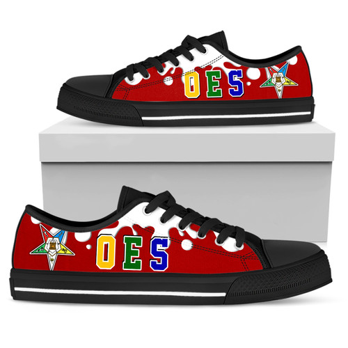 Order of the Eastern Star Low Top Shoes OES Paint Splatte