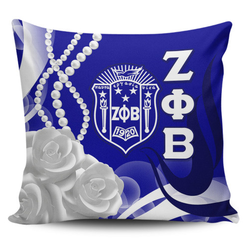 Zeta Phi Beta Pillow Cases Rose Flower Pearls Design