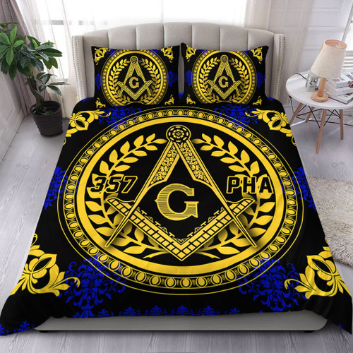 Prince Hall Freemasonry Bedding Set Floral Circle Style