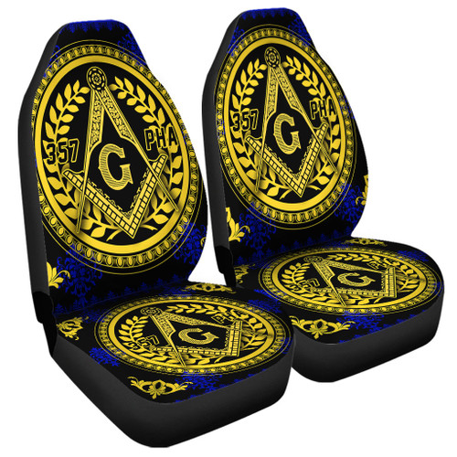 Prince Hall Freemasonry Car Seat Cover Floral Circle Style