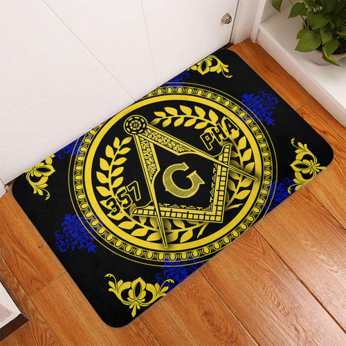 Prince Hall Freemasonry Doormat Floral Circle Style