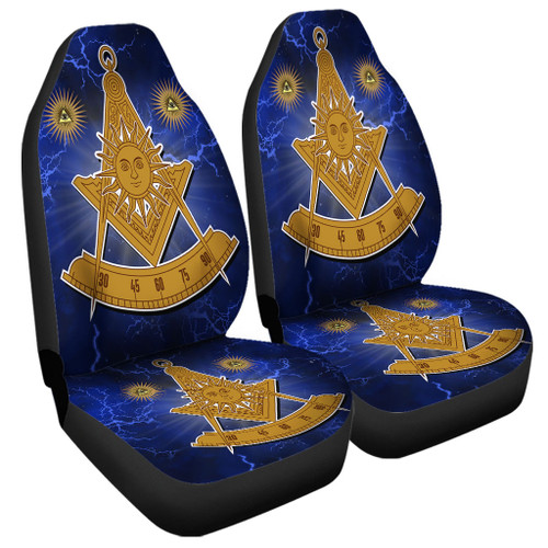 Prince Hall Freemasonry Car Seat Cover Past Master Thunder Background