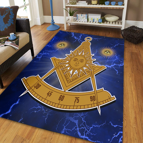 Prince Hall Freemasonry Area Rug Past Master Thunder Background