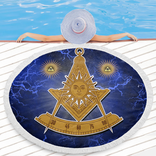 Prince Hall Freemasonry Beach Blanket Past Master Thunder Background