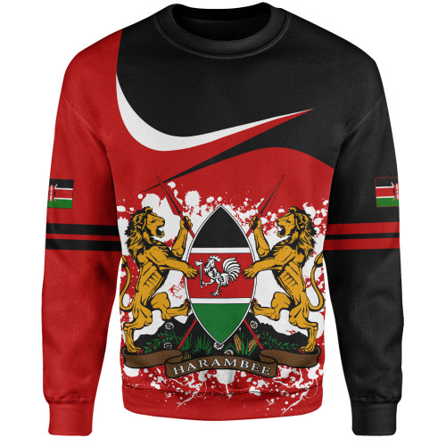 Kenya Sweatshirt Coat Of Arms Curve Brush Style