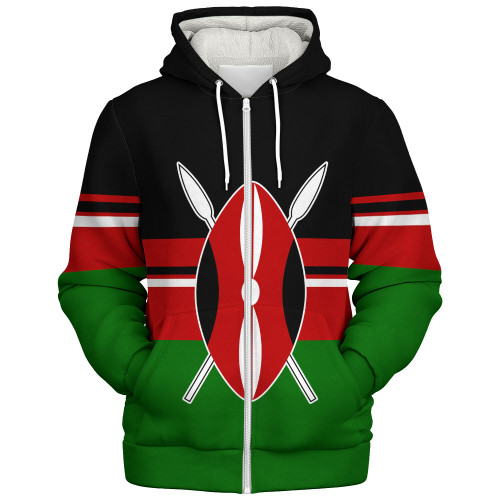 Kenya Sherpa Hoodie Flag Unity Style