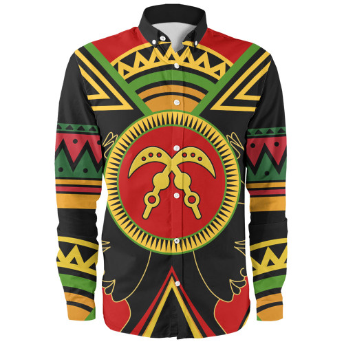 Akofena Long Sleeve Shirt Adinkra Symbols