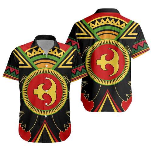 Akoko Nan Short Sleeve Shirt Adinkra Symbols