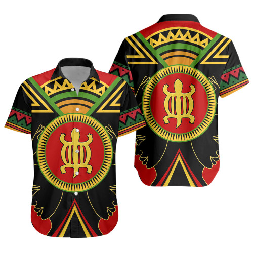 Denkyem Short Sleeve Shirt Adinkra Symbols