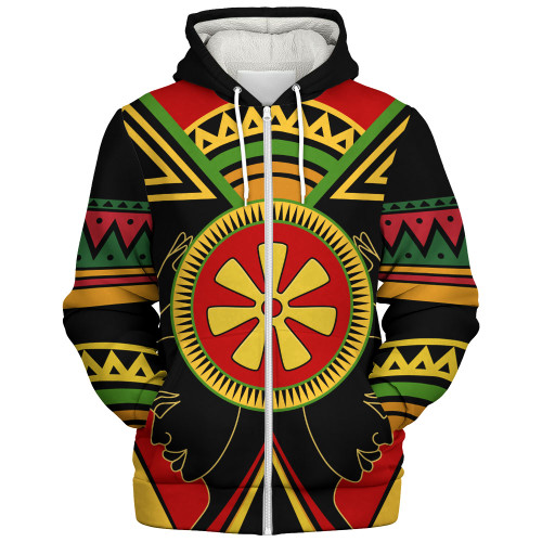 Ananse Ntontan Sherpa Hoodie Adinkra Symbols