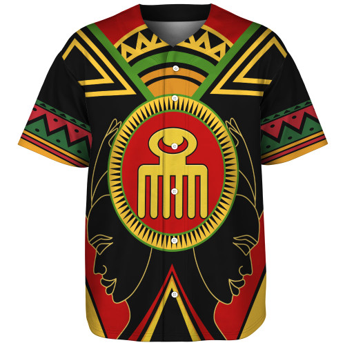 Duafe Baseball Shirt Adinkra Symbols