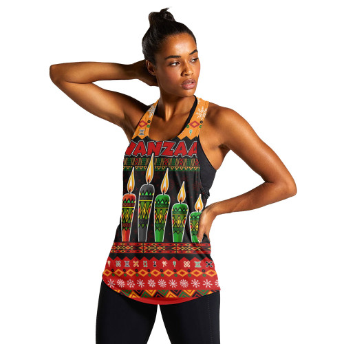 Kwanzaa Women Tank Happy Kwanzaa And Merry Christmas