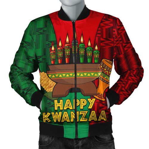 Kwanzaa Bomber Jacket Holiday Kwanzaa With Culture Pattern African