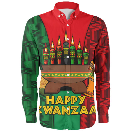 Kwanzaa Long Sleeve Shirt Holiday Kwanzaa With Culture Pattern African