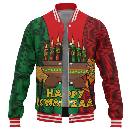 Kwanzaa Baseball Jacket Holiday Kwanzaa With Culture Pattern African