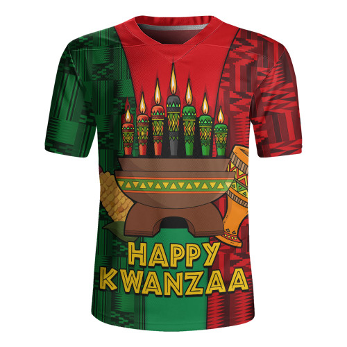 Kwanzaa Rugby Jersey Holiday Kwanzaa With Culture Pattern African