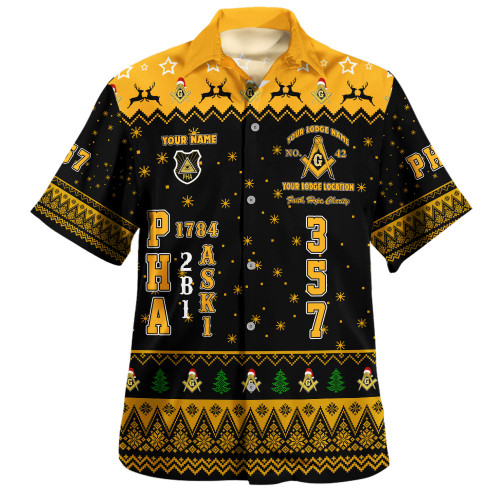 Prince Hall Freemasonry Hawaiian Shirt Custom PHA 357 Walking Christmas Stye