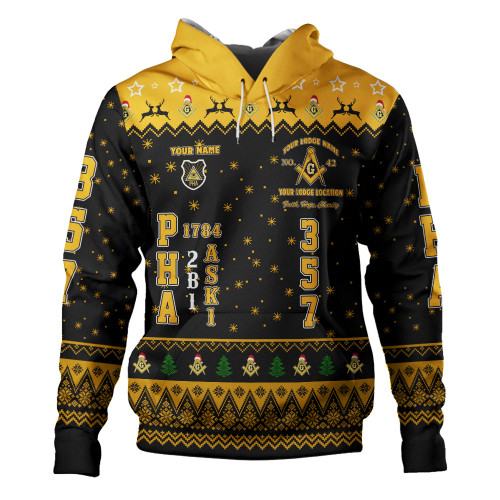 Prince Hall Freemasonry Hoodie Custom PHA 357 Walking Christmas Stye