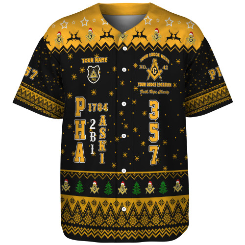 Prince Hall Freemasonry Baseball Shirt Custom PHA 357 Walking Christmas Stye