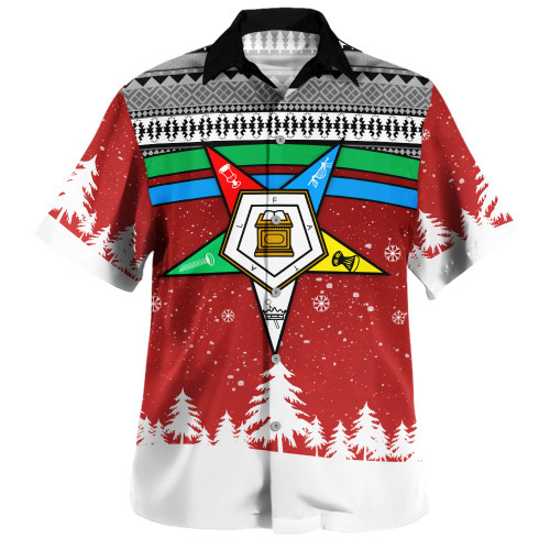 Order of the Eastern Star Hawaiian Shirt Afican Pattern OES Christmas