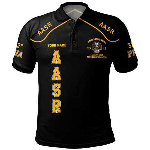 Prince Hall Scottish Rite Polo Shirt Custom AASR  32nd Degrees Brotherhood Style