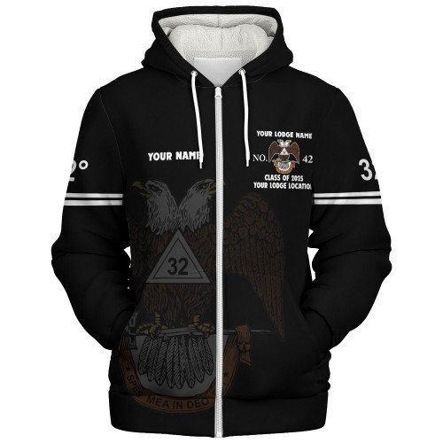 Prince Hall Scottish Rite Sherpa Hoodie Custom AASR PHA Simple Style