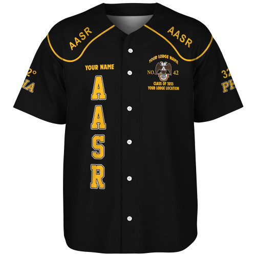 Prince Hall Scottish Rite Baseball Shirt Custom AASR  32nd Degrees Brotherhood Style