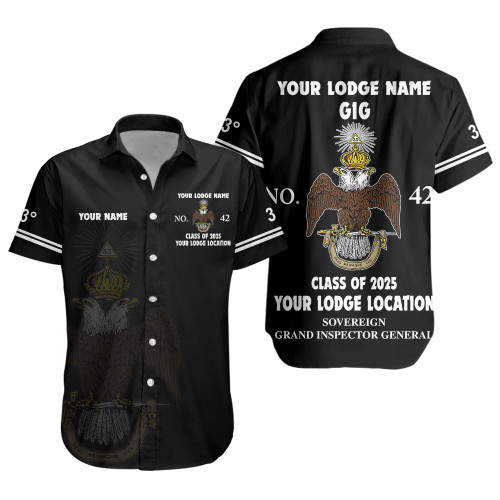 Prince Hall Scottish Rite Short Sleeve Shirt Custom 33rd Degrees Simple Style