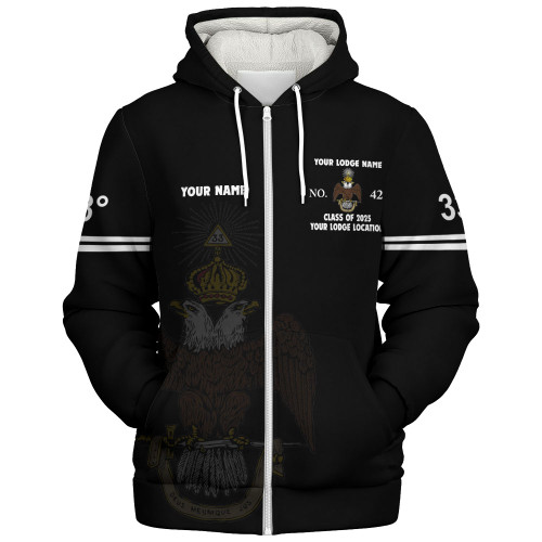 Prince Hall Scottish Rite Sherpa Hoodie Custom 33rd Degrees Simple Style