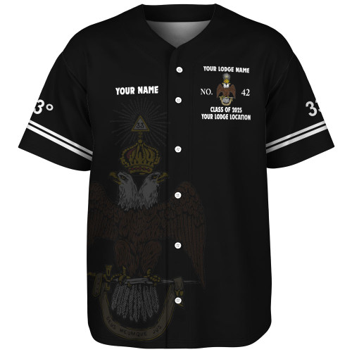 Prince Hall Scottish Rite Baseball Shirt Custom 33rd Degrees Simple Style