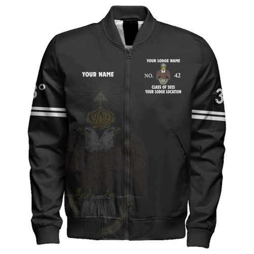 Prince Hall Scottish Rite Zipper Bomber Jacket Custom 33rd Degrees Simple Style Prince Hall Scottish Rite Zipper Bomber Jacket Custom 33rd Degrees Simple Style