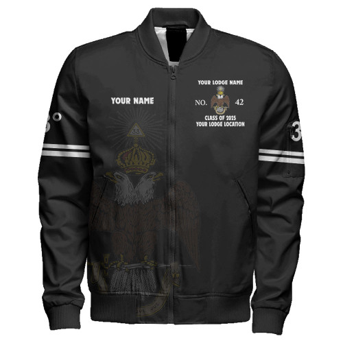 Prince Hall Scottish Rite Zipper Bomber Jacket Custom 33rd Degrees Simple Style
