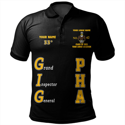 Prince Hall Scottish Rite Polo Shirt Custom Grand Inspector General 33rd Degrees Prince Hall Scottish Rite Polo Shirt Custom Grand Inspector General 33rd Degrees